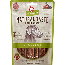 Produktbild von GranataPet Natural Taste Edler Snack Hirsch - 3 x 90 g