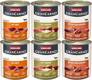 Produktbild von GranCarno Adult Hunde Nassfutter Deftige Variation - 6 x 800 g