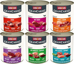Produktbild von GranCarno Hunde Nassfutter Herzhafte Variation - 6 x 800 g