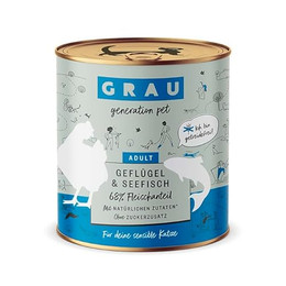 Produktbild von Grau Adult Nassfutter für Katzen Geflügel & Seefisch - 6 x 800 g