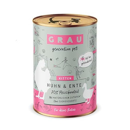 Produktbild von Grau – das Original – Nassfutter für Katzen Kitten Huhn & Ente - 400 g