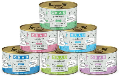 Produktbild von Grau – das Original – Nassfutter für Katzen Mischtray - 6 x 200 g
