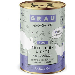Produktbild von Grau – das Original – Nassfutter für Katzen - Pute, Huhn & Ente - 400 g