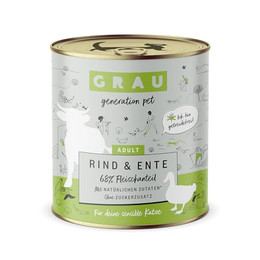 Produktbild von Grau – das Original – Nassfutter für Katzen Rind & Ente - 800 g
