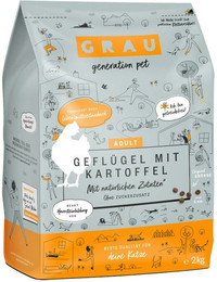 Produktbild von grau Geflügel + Kartoffel Katze Katzentrockenfutter Sparpaket 2 x 2 Kilogramm