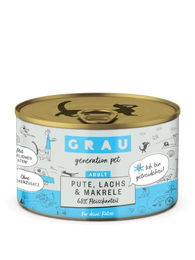 Grau getreidefreies Katzenfutter Pute, Lachs & Makrele - 6 x 200 g – Bild 1 von 6