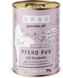 Produktbild von grau Hund 400 Gramm Hundenassfutter 6 x 400 Gramm Pferd pur