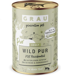 Produktbild von grau Hund 400 Gramm Hundenassfutter 6 x 400 Gramm Wild pur