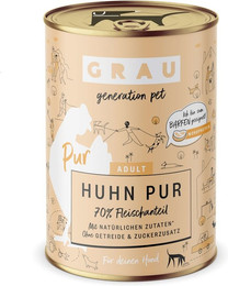 Produktbild von grau Hund 400 Gramm Hundenassfutter Sparpaket 12 x 400 Gramm Huhn pur
