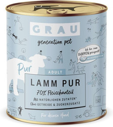 Produktbild von grau Hund 800 Gramm Hundenassfutter 6 x 800 Gramm Lamm pur