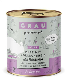 Produktbild von grau Hund 800 Gramm Hundenassfutter 6 x 800 Gramm Pute mit Vollkornreis