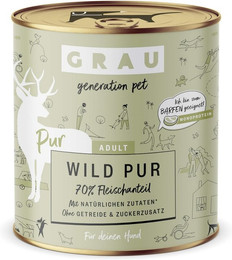 Produktbild von grau Hund 800 Gramm Hundenassfutter 6 x 800 Gramm Wild pur