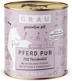 Produktbild von GRAU Hund Adult Pferd Pur - 6 x 800 g