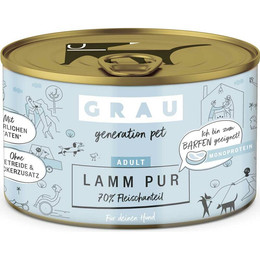 Produktbild von Grau Hund Lamm Pur - 6 x 200 g