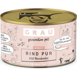 Produktbild von Grau Hund Rind Pur - 6 x 200 g