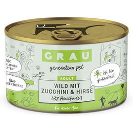 Produktbild von Grau Hund Wild mit Zucchini & Hirse - 6 x 200 g