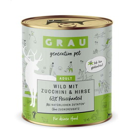 Produktbild von Grau Hund Wild mit Zucchini & Hirse - 6 x 800 g