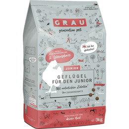 Produktbild von GRAU Junior Geflügel Trockenfutter für Hunde - 3 kg