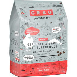 Produktbild von Grau Katze Geflügel & Lachs mit Superfoods - 2 kg