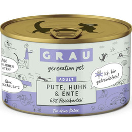 Produktbild von Grau Katzenfutter Pute, Huhn & Ente - 200 g