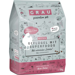 Produktbild von GRAU Kitten Trockenfutter Geflügel mit Superfoods - 2 kg