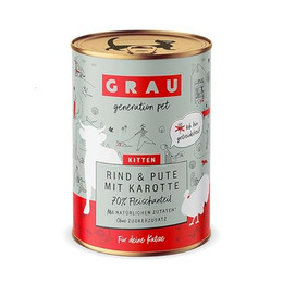 Produktbild von Grau Original Nassfutter für Kitten mit Rind, Pute & Karotte - 400 g