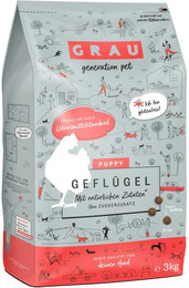 Produktbild von grau Puppy Geflügel Hundetrockenfutter Sparpaket 2 x 3 Kilogramm