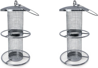 Produktbild von Gravidus Futterspender Edelstahl Vogelfutterstation Futterspender 2er
