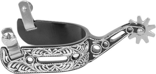 Produktbild von Gravierte Aluminium-Pferdesporen mit Loch Pool's