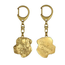 Great Dane II - Vergoldeter Schlüsselanhänger mit Hund in Geschenkbox – Bild 1 von 7