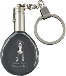 Produktbild von Great Swiss Mountain Dog, Greater Swiss Mountain Dog - pendant with a photo of a dog, crystal key ring in a gift box, a unique gift by Art-Dog transparent