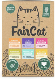 Produktbild von Green Petfood FairCat Multipack Nassfutter für Katzen - 6 x 85 g