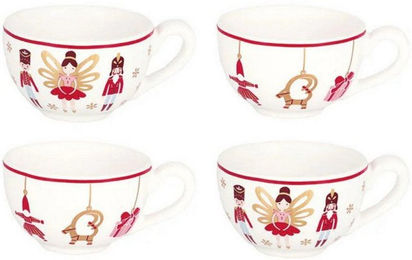 Produktbild von Greengate Geschirr Tassen mit Henkel Xmas Gold (4-teilig)