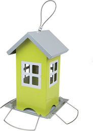 Produktbild von Greenmill Vogelhaus GR2028 Vogelfutterhaus aus Metall mit Vordach, Metallfutterhaus - kleines Haus, Breite 20,5 cm, Höhe 19,5 cm