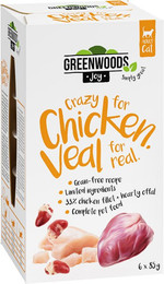 Produktbild von Greenwoods Joy Hühnerfilet mit Kalb - 6 x 85 g