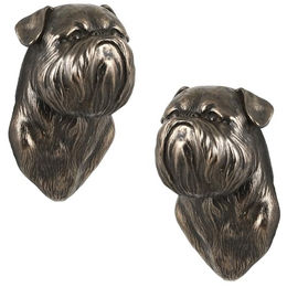 Griffon Bruxellois Hundestatue hängende Büste braun – Bild 1 von 6