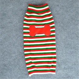 Produktbild von Großer Hund Herbst und Winter Gestreifter Warmer Pullover Goldener Pullover XXL