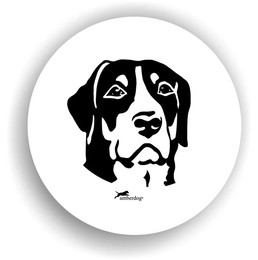 Produktbild von Großer Schweizer Sennenhund Kopf Auto Aufkleber