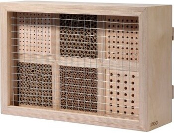 Produktbild von Großes Profi-Wildbienenhotel aus Buchenholz mit Schutzrahmen
