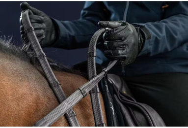 Produktbild von Gummizügel für Pferde mit 7 Halterungen Dy'on