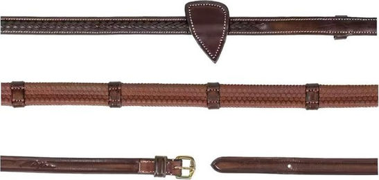 Produktbild von Gummizügel für Pferde mit 7 Stoppern und geflochtenem Abschluss Dy'on