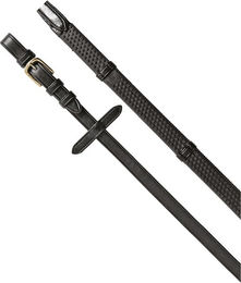 Produktbild von Gummizügel für Pferde mit englischem Zaumzeug und Messingbeschlägen Equestro d