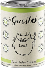 Produktbild von GUSSTO Cat Fresh Chicken Prawns Katzennassfutter Huhn mit Shrimps - 400 g