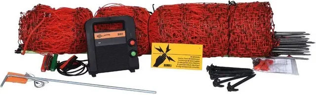 Produktbild von Gallagher B60 Elektrozaun-Set für Geflügel 12 V in Schwarz und Rot - 50 m