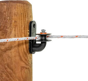 Produktbild von Gallagher Elektrozaun Eckisolatoren mit Seilrolle für Holzpfähle Schwarz aus Kunststoff 5er Pack