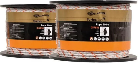 Produktbild von Gallagher TurboLine Geflochtene Zaunschnur aus Edelstahl in Weiß (2er Pack) - 2 x 200 m