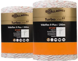 Produktbild von Gallagher Vidoflex 9 Turbo Zaunschnur aus Kunststoff in Weiß (2er Pack)