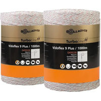 Produktbild von Gallagher Vidoflex 9 TurboLine Plus Elektrozaunschnur aus Metall in Weiß (2er Pack)