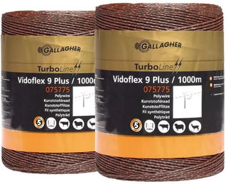 Produktbild von Gallagher Vidoflex 9 TurboLine Plus Zaunschnur aus Metall in Braun (2er Pack)