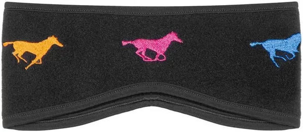GALOP WEAR Reitstirnband für Pferde mit Pferde im Galopp Motiv aus Fleece für den Winter – Bild 1 von 4